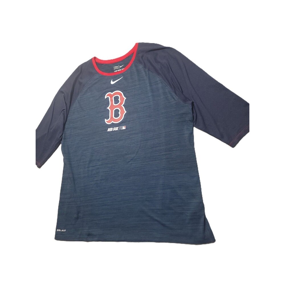 MLB Boston Red Sox The Nike Tee Mens XXL Dri Fit 3/4 Sleeve Raglan T Shirt